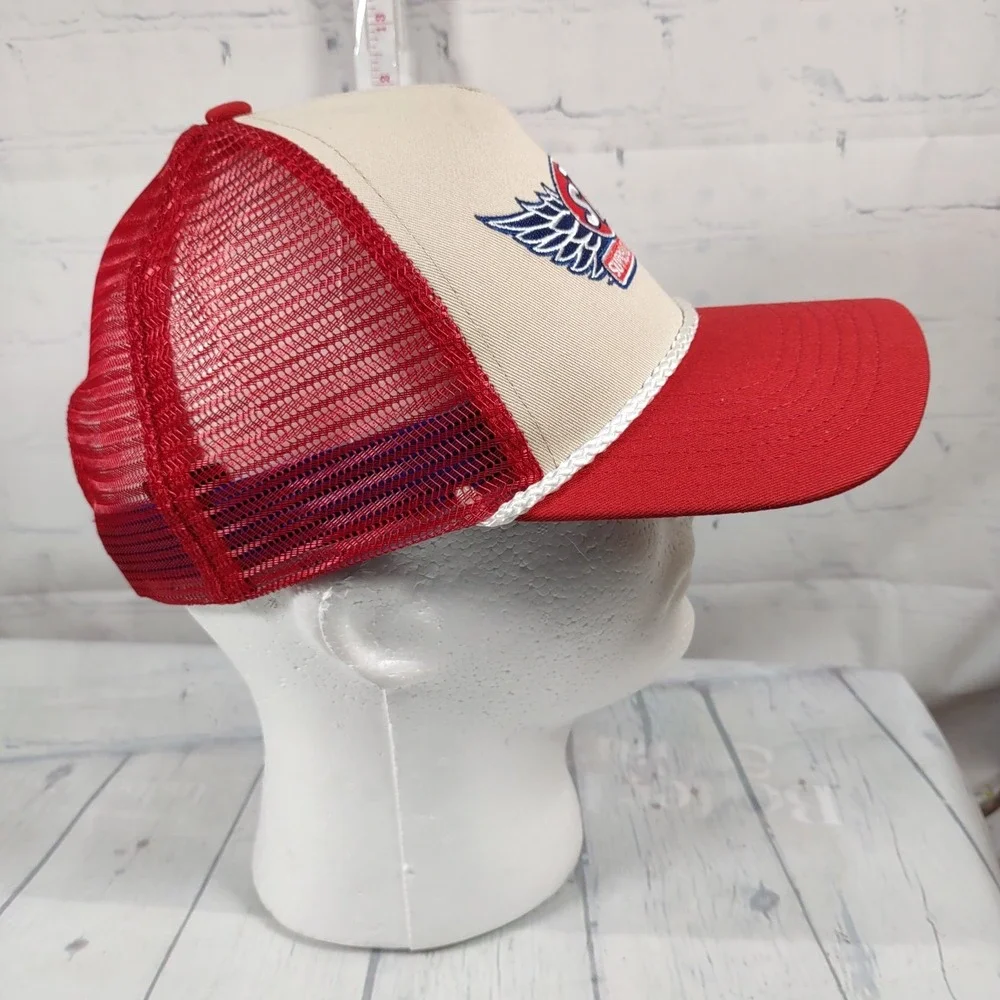 Men's Cap STP Supreme Motor Oil Trucker Hat By H3 Headwear Red White Blue